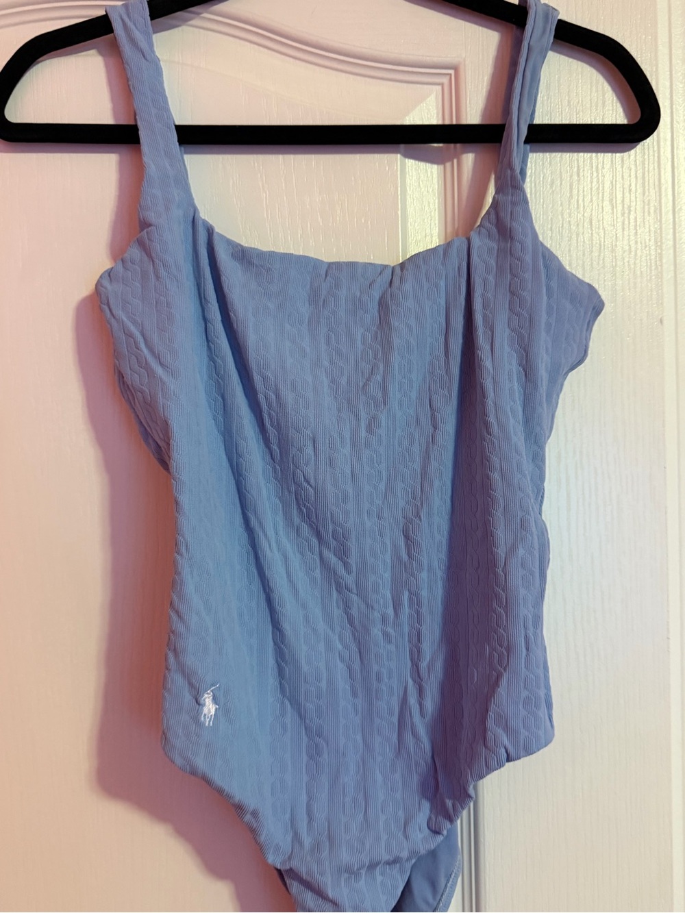 Polo Ralph Lauren Pale Blue Textured One-Piece Swimsuit